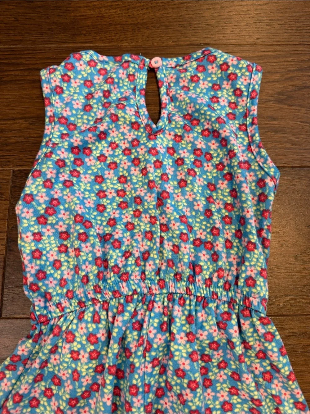 Picapino Toddler Girls' Blue Floral Sleeveless Jumpsuit Size 2T - C8-122